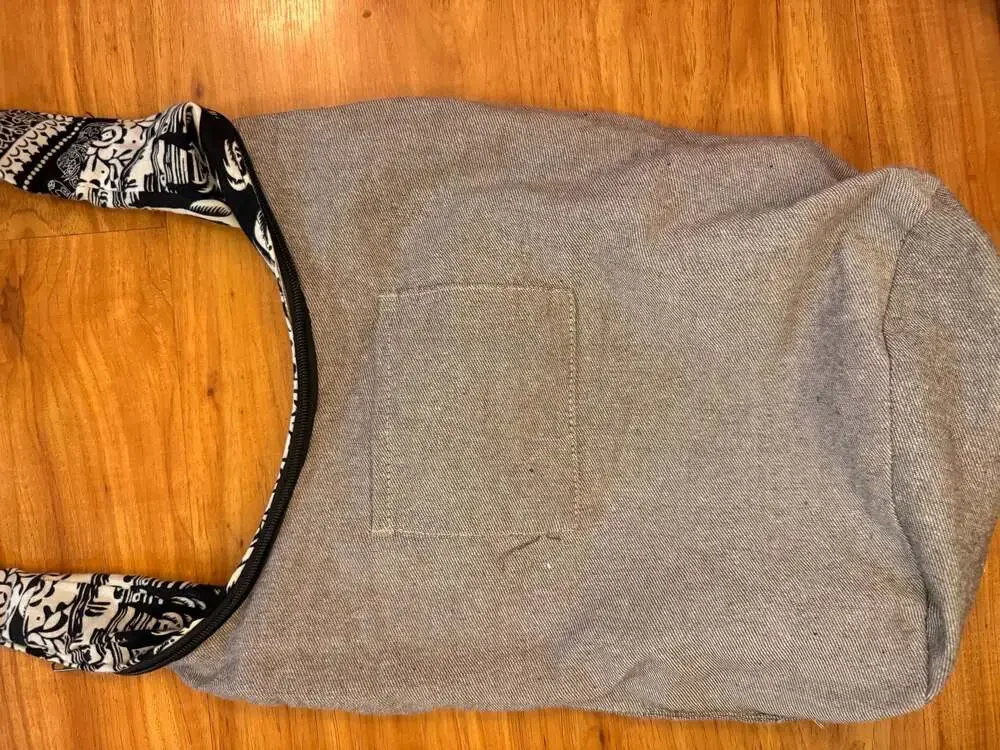 Elephant Print Boho Cotton Hobo Sling Shoulder Bag